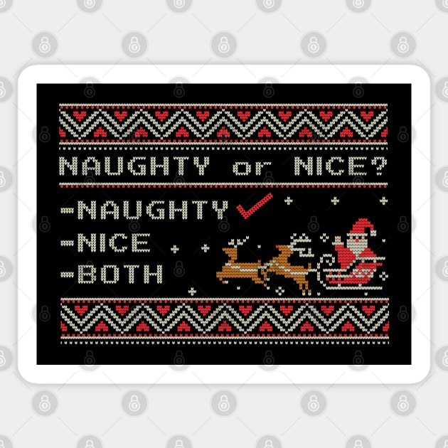 Naughty Checked - Ugly Christmas Sweater Sticker by Kicosh